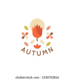 Autumn colorful composition in vector. Decor element for postcards, posters, pins.