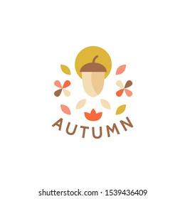 Autumn colorful composition in vector. Decor element for postcards, posters, pins.