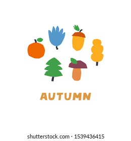 Autumn colorful composition. Vector drawing for greeting cards, invitations, posters.