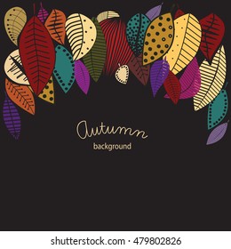 Autumn colorful leaves background   made in a vector for the sale announcement  , printing posters, postcards 
with space for your text.