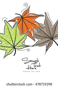 Autumn colorful leaves isolated on white / Maple leaves vector background