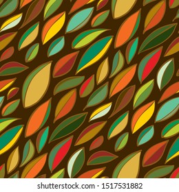 Autumn colorful leaves - seamless pattern