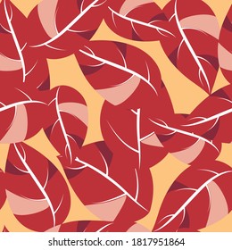 Autumn colorful leaves seamless pattern