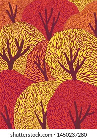Autumn colorful tree forest background