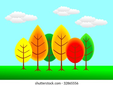 Autumn colorful  trees