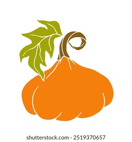 Autumn colorful vegetable of autumn pumpkins. Vector graphics.