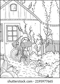 Autumn coloring pages for adults