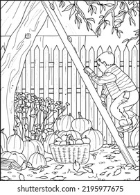 Autumn coloring pages for adults