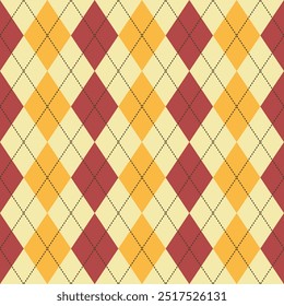 autumn colors argyle seamless pattern, thanksgiving or halloween vector background
