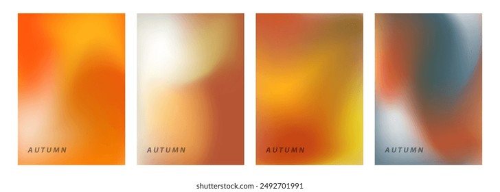 Autumn colors. Defocused bright colored abstract backgrounds. Blurred vibrant colors for Fall season creative graphic design. Vector illustration.