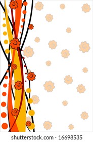 Autumn colors floral template vector illustration