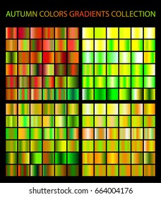 Autumn colors gradients collection. Big set of various patterns, templates for your design. Multicolored backgrounds.