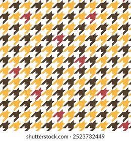 autumn colors hounds tooth seamless pattern, thanksgiving or halloween vector background