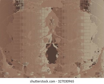Autumn colors Painted Distressed Overlay Print Texture .Scratched Metal . Scratched Plate . Vector Background. 