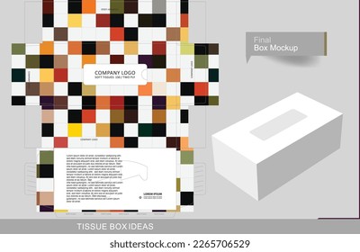 Autumn colors pallets tissue box concept, template for business purpose, place your text and Logos and ready to go for print