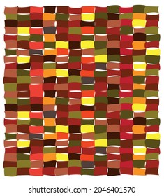 Autumn colors plaid background. Square design.