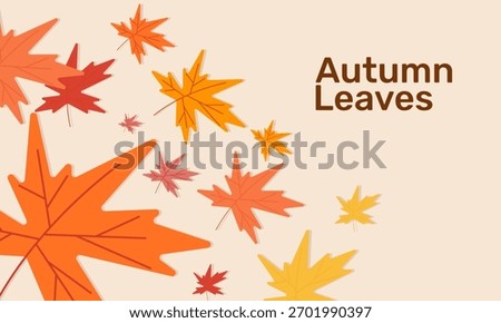 autumn comes leaves fall down flat background design.vector illustration 
