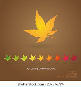 Autumn is Coming... - Background with Leaves