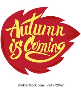 autumn is coming Hand drawn  Vector illustration.