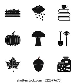 Autumn coming icons set. Simple illustration of 9 autumn coming vector icons for web