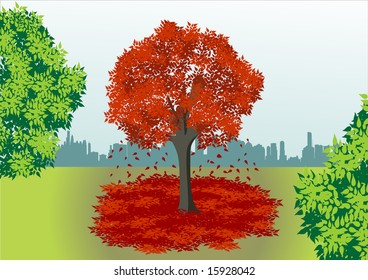 Autumn is coming vector illustration