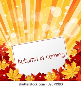 Autumn is coming. Vector illustration.