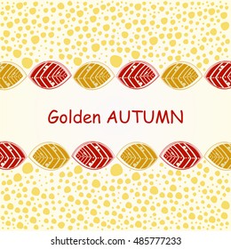 Autumn composition of different color leaves background with space for text