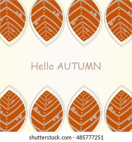 Autumn composition from leaves, background, with space for text