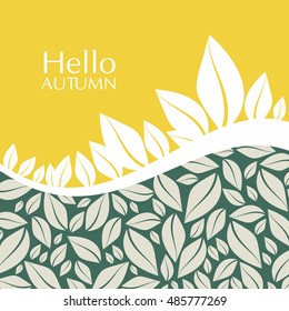 Autumn composition from leaves, background, with space for text
