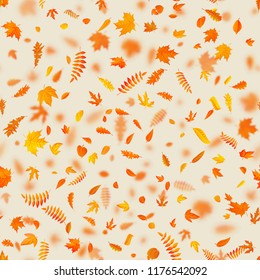Autumn composition. Seamless autumn maple leaves pattern. EPS 10