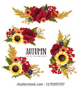 Autumn composition. Set made of autumn leaves