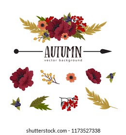 Autumn composition. Set made of autumn leaves