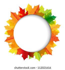 Autumn Composition With Speech Bubble, Vector Illustration