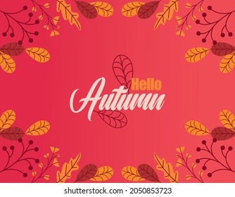 Autumn concept - banner, leaves illutration