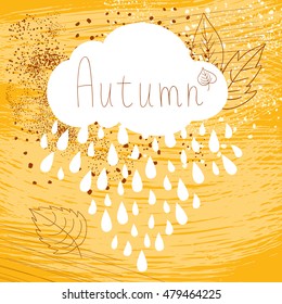 Autumn concept card with cloud