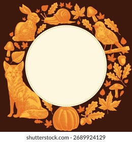 Diseño de marco de concepto de otoño con espacio negro para texto