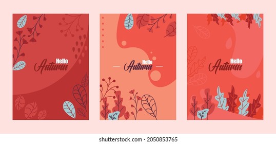 Concepto de otoño - Ilustración del conjunto de banners de Orange