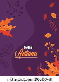 Autumn concept - purple background design