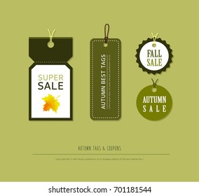 Autumn concept tag set
