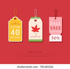 Autumn concept tag set