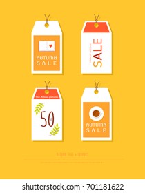 Autumn concept tag set