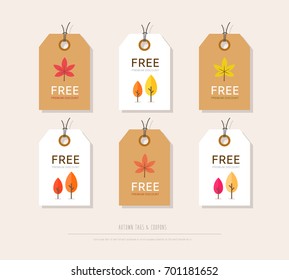 Autumn concept tag set