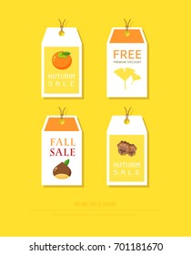 Autumn concept tag set