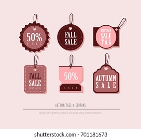 Autumn concept tag set