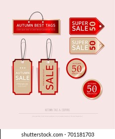 Autumn concept tag set