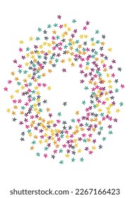 Autumn Confetti Vector White Background. Colorful Foliage Frame Set. Flying Leaf Pattern. Orange Leaf Template.