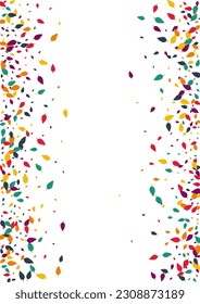 Autumn Confetti Vector White Background. Bright Leaf Plant Card. Natural Foliage Backdrop. Colorful Confetti Texture.