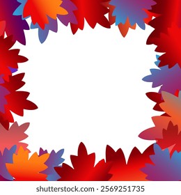 Autumn copy space template banner. Bright autumn background with leaves. Greeting card, invitation, badge, sale banner, label