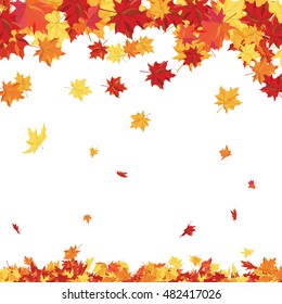 Autumn copy-space frame with maple leaves