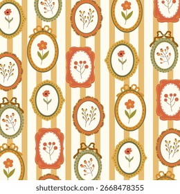 Otoño coqueta marco sin patrón. Fondo de pantalla floral Antiguas. Marco ornamental retro de la imagen con las flores para el abrigo, tela, papel del regalo, diseño textil